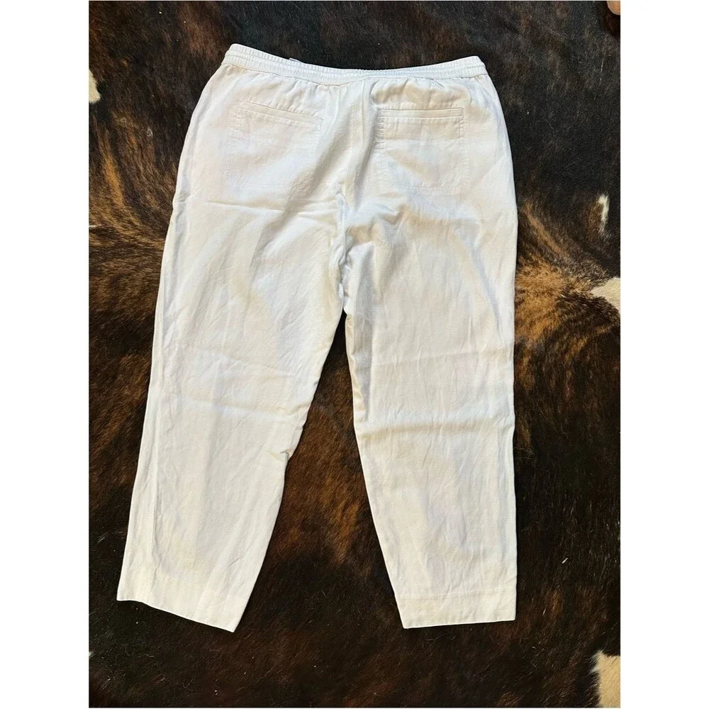 Banana Republic White Linen Blend Pants, 24